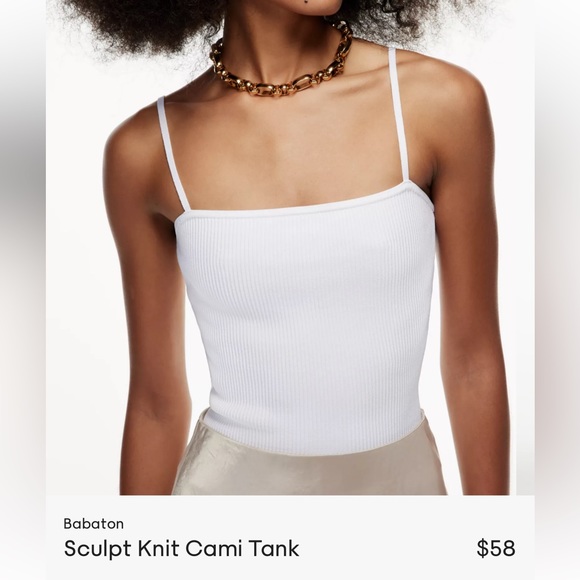 Aritzia White Sculpt Knit Cami Tank in L - Picture 1 of 2